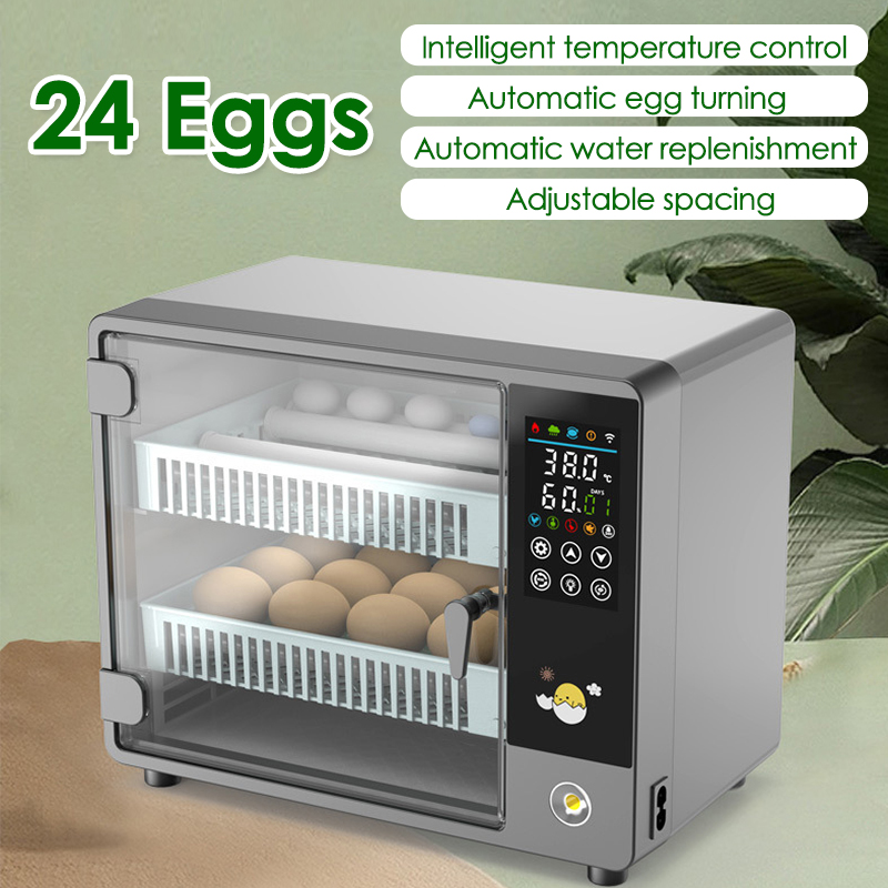 Poultry Incubator - 24-eieren volautomatische draaiende eierincubator Touch-temperatuurregeling Boerderijbroederij