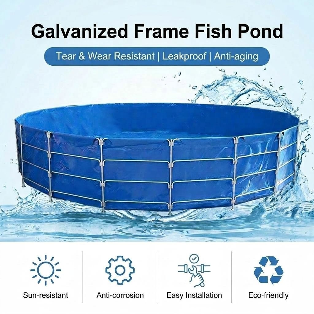 Farm Pond Liner - Aquacultuur apparatuur, hoogwaardig gegalvaniseerd stalen frame,